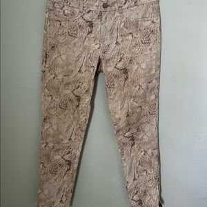 Calvin Klein ankle crop snake skin jeans 6